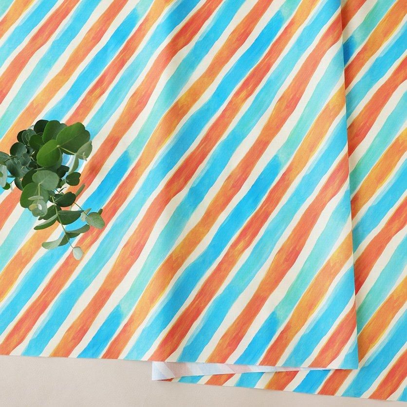 New Retro Diagonal Stripe(Blue&Orange)
