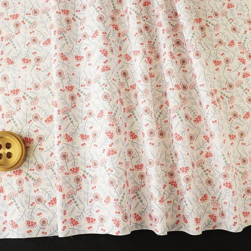 Small flower garden(Light Gray&Red)