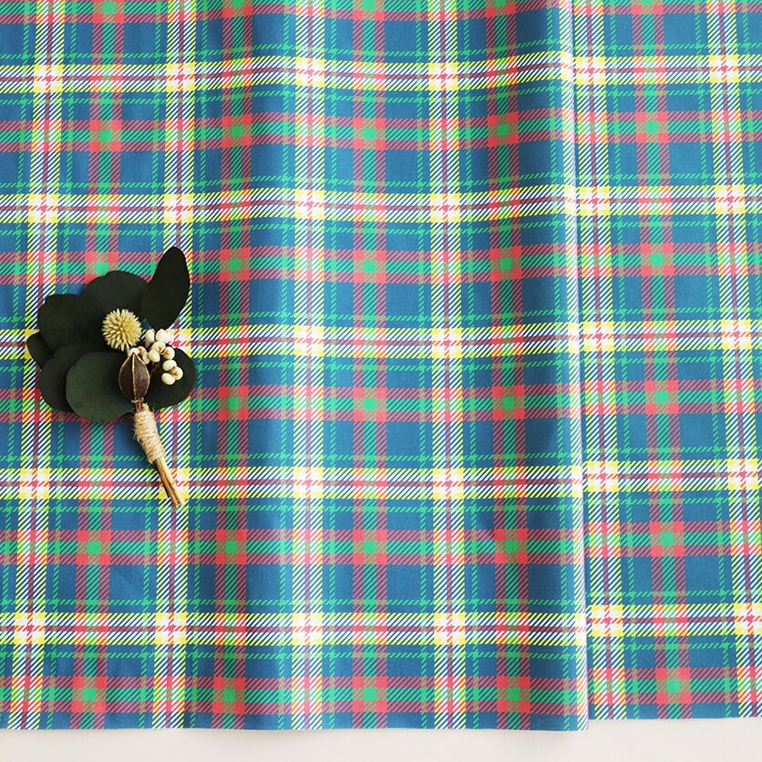 Winter-colored tartan plaid(NavyGreen)