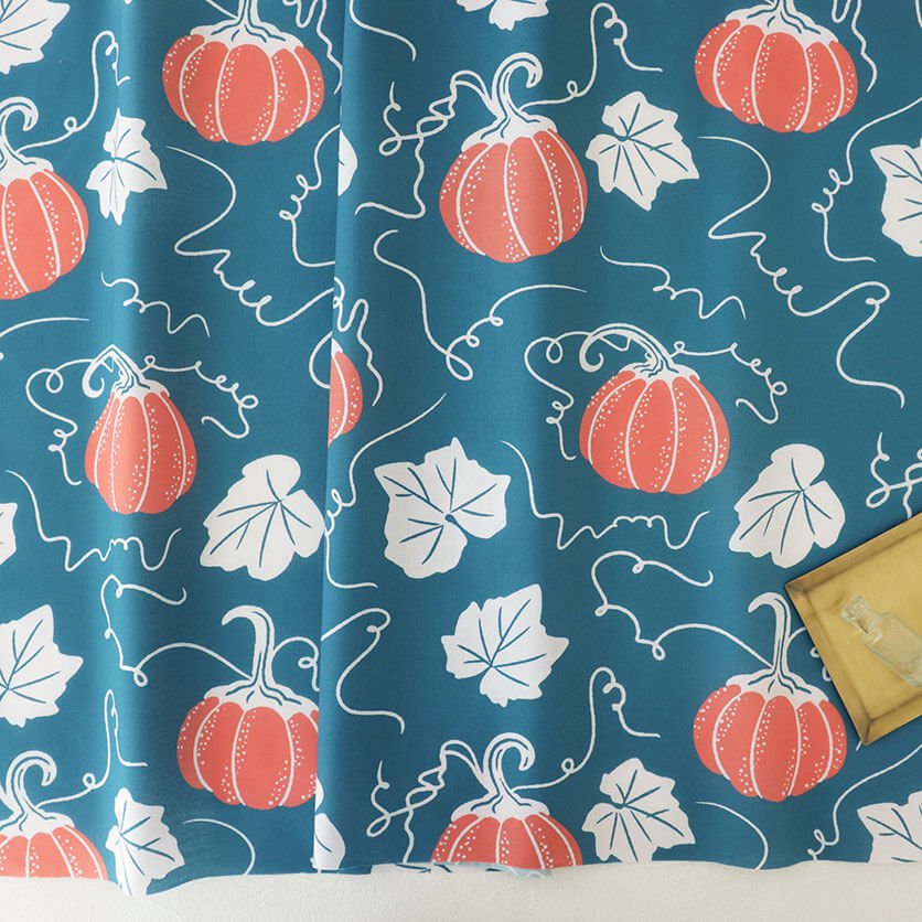 Playful Pumpkin Vines(NavyBlue)