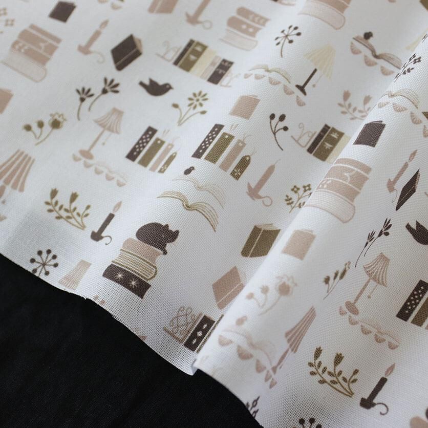 Books, cats, lampshades(Sepia)