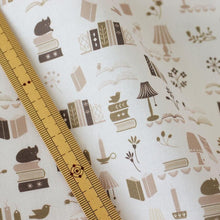 Load image into Gallery viewer, Books, cats, lampshades(Sepia)
