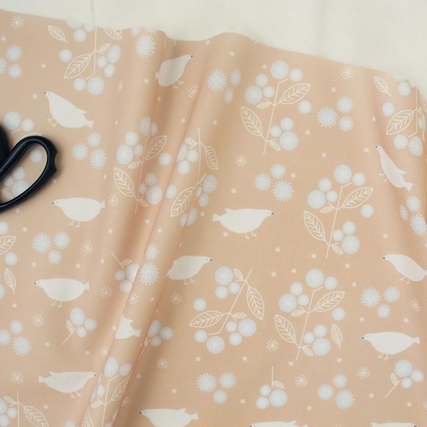 White Buntings and Flowers(Beige)