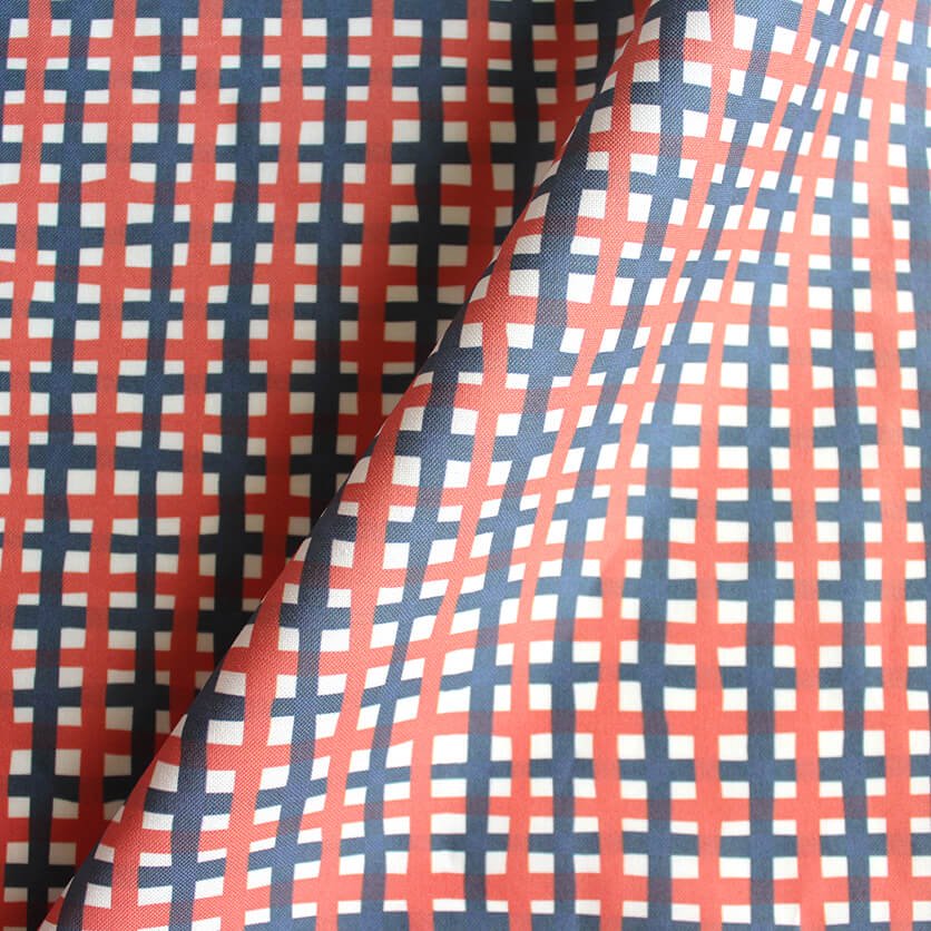 Wavy Checks (Red x Navy)