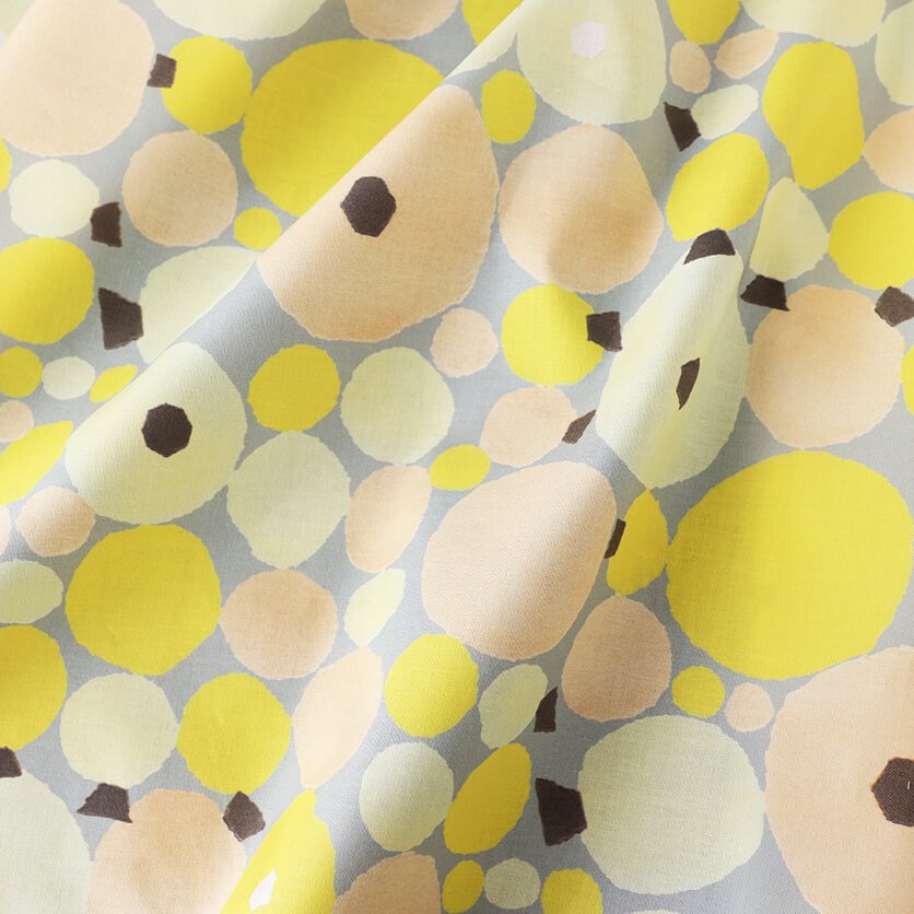 Polka dots like blueberries (gray&yellow)