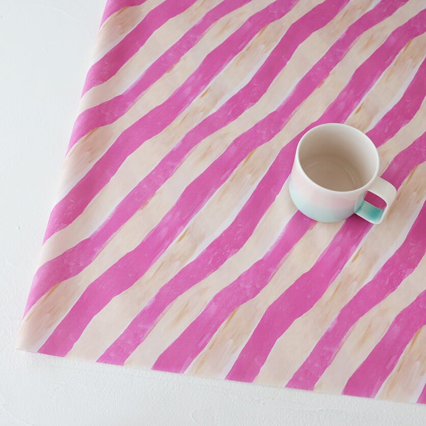 New Retro Diagonal Stripe(Pink&Beige)